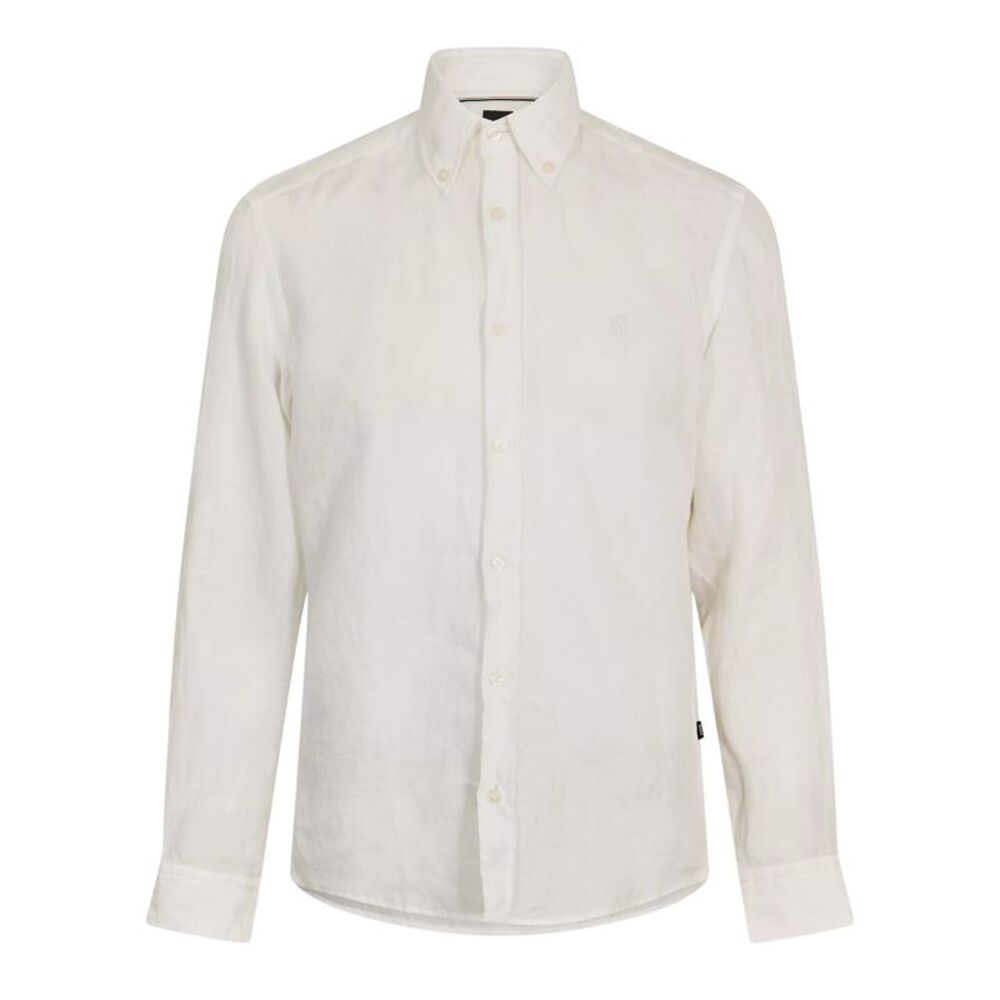 Boss Mens Liam Linen Shirt / White